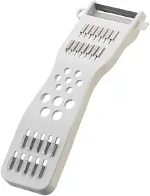 Descascador Fatiador Cortador Com Lâminas 5 Utilidades em 1 Legumes e Frutas Branco Aço Inoxidável