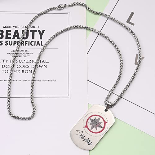 ZHENGGE Kpop Stray Kids Merch Pendant Necklace, Stray Kids Stainless Steel Jewelry for Gifts