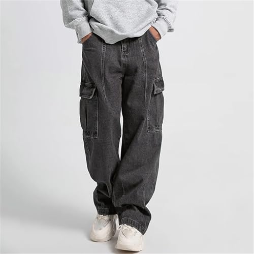 Men's Baggy Straight Leg Wide Leg Jeans Fashion Vintage Wash Casual Denim with Pockets3