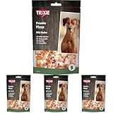 TRIXIE Pizza mit Huhn – Snack für Hunde mit 77% Hühnerfleisch – Leckerer Belohnungssnack – 100 g – 31702 (Packung mit 4)