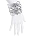 LUX ACCESSORIES Flower Mixed Metal Aztec Multi Bangle Set Shiny Silver