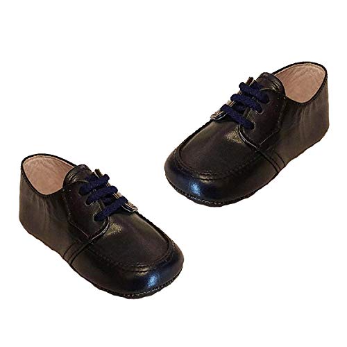 Macanoco and Co. Lace Up Leather Baby Shoe (NB-3 Months (EU 15 / US 0)) Navy