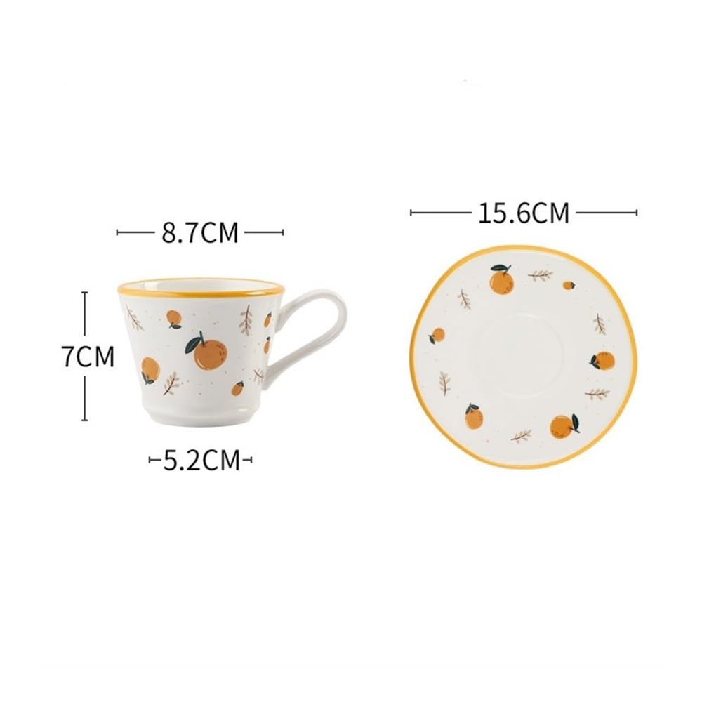 Ceramiczny zestaw kubków do kawy i spodków, kreatywny kubek do biura i domu, 200 ml do herbaty latte kubki na mleko