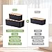 Cord Organizer Box Black 2 Pack, Wooden Cable Management Box with Cable Clip Holders and Reusable Cable Ties, Cord Management Box Cable Organizer Box with Bamboo Lid for Power Strip Extension Cord