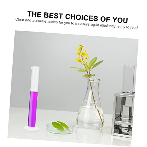 Cilindros graduados de plástico de 100 ml y goteros de 3 ml para medición química juego de 9 piezas 4