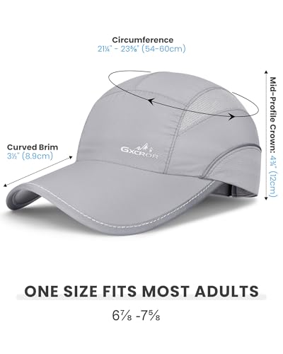 Image of GXCROR Quick-Dry Running Hat for Men & Women - UPF 50+ Breathable Mesh, Reflective Sports Cap for Outdoor, Hiking