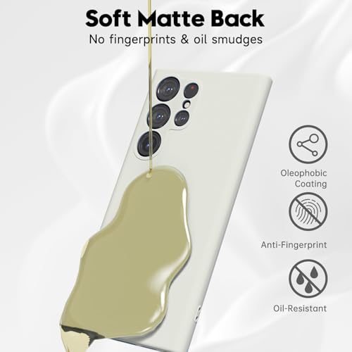 Image of DIZORO Microfiber Candy Case Compatible for Samsung S24 Ultra 5G Smooth Touch Cushion Liquid Soft Silicone Gel Rubber Phone Cases Non-Slip Full Body Protective Shockproof Back Cover Stone Grey
