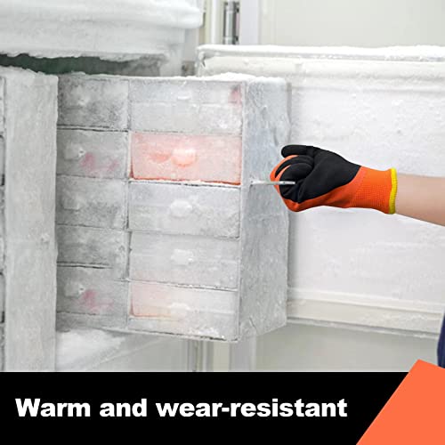Loccef 2 Pairs 100% Waterproof Winter Gloves,Winter Work Gloves Thermal Liner Grip Coating Warm,Thermal Insulated,Super Grip (M) #TOP5