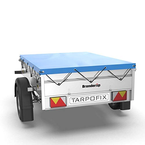 Tarpofix® Anhänger Plane 150 x 100 cm inkl. Planenseil | Anhängerplane Flachplane aus PVC PLANENMATERIAL | Verstärkte Brenderup Anhänger Plane für DDR PKW Hänger | Abdeckplane Anhänger Abdeckung Blau