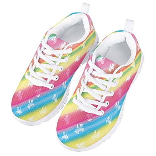 Yzaoxia Girls Tennis Shoes Girls Breathable Sneakers Lightweight Running Shoes Lace Up Sport Walking Athletic Shoes Outdoor Sport Shoes Size 11-53