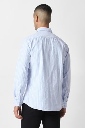 Image of Van Heusen Men Cotton Modern Fit Casual Oxford Stripes Shirts| Effortless Ironing | Superior Fit