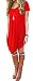Women's Short Sleeve Casual Loose T-Shirt Dress Red XL