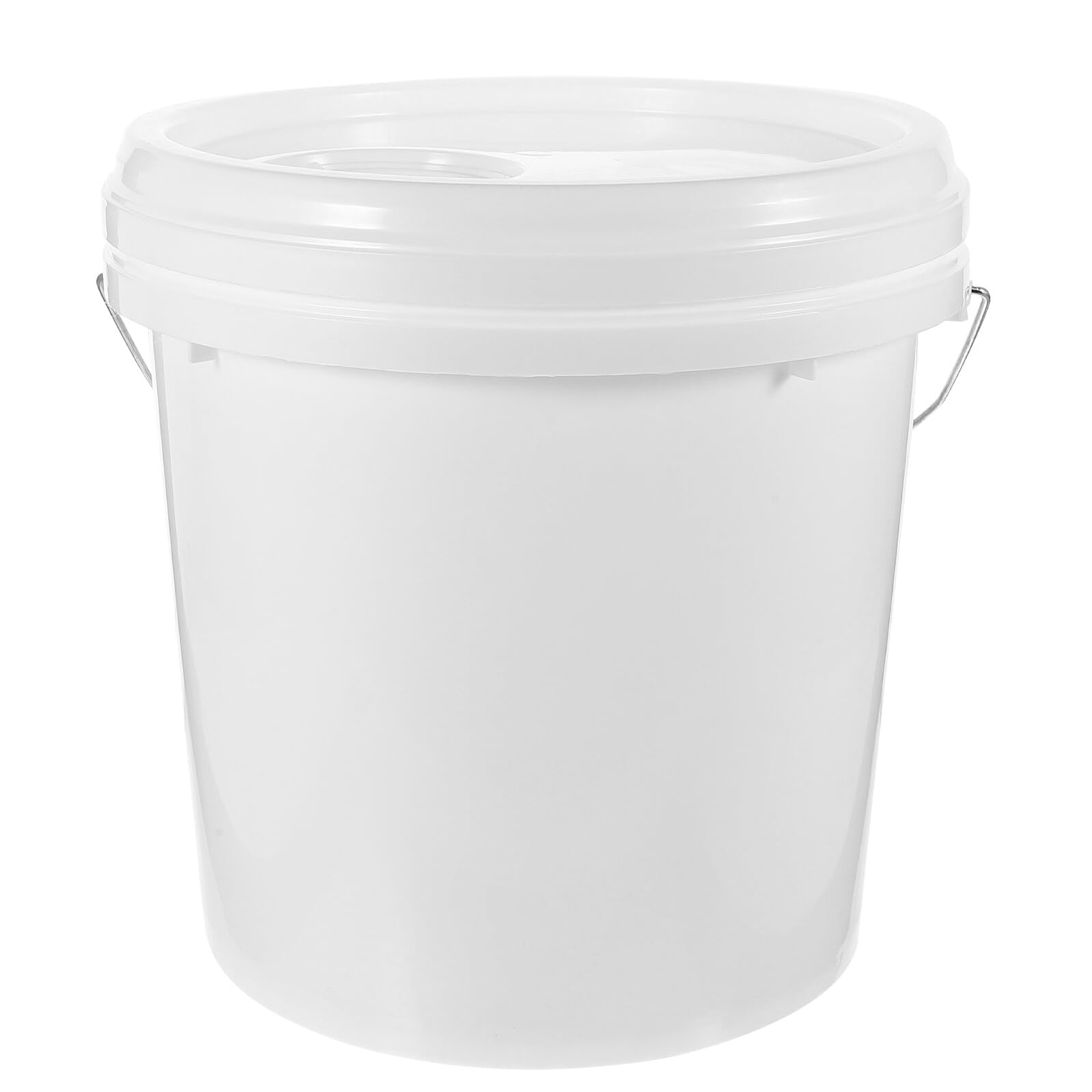KOMBIUDA Cubo de Pintura Vacío de 10 litros White con Tapa, Ligero y Multiuso de Hdpe para Mezclar Colores y Almacenar Pintura Fácilmente