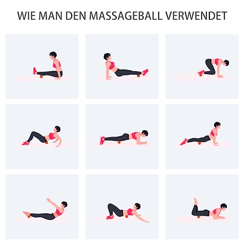 Massageball Faszienball Hart in Lacrosse Ball Größe für Rücken Beine Füße Hände. Triggerpunktball für Tiefengewebsmassage Myofasziale Muskel Entspannung Plantarfasziitis Yoga Pilates 2 Stück (Orange)