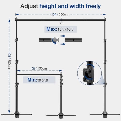 EMART Backdrop Stand Heavy Duty, 10x10Ft Pipe and Drape Stand, Adjustable by EMART - Used condition - Image 2