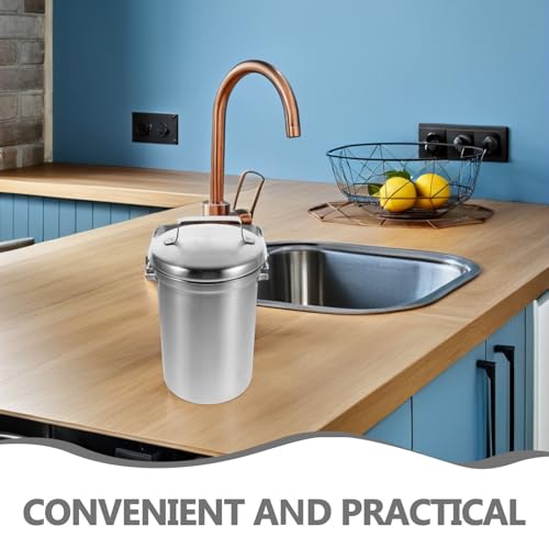 Seau à compost hermétique anti-odeurs en inox pour tri sélectif - 4