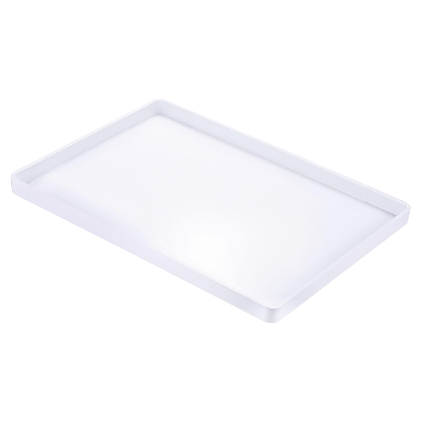 PATIKIL Vassoio per Fast Food 15x11", in Plastica Riutilizzabile, Rettangolare, Superficie Liscia per Ristoranti, Cucina Domestica, Colore Bianco