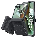 Vizvera for Motorola Razr Ultra 2026/Razr Ultra 2025 Case with Hinge Cover,Built-in Screen Protector Shockproof All-Inclusive Cover Wireless Charging for Razr Ultra 2026(Black)