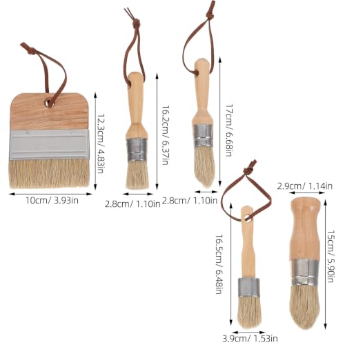 Brochas de cerdas naturales mango madera de haya para muebles y bricolaje 3