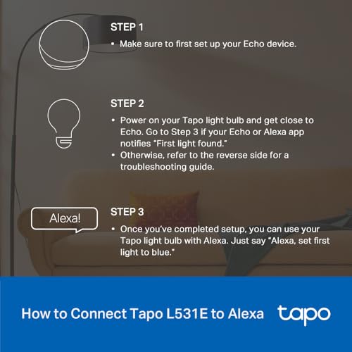 Tapo TP-Link Smart Light Bulbs, 16M Colors RGBW, Dimmable, Alexa Frustration-Free Setup, A19, 60W Equivalent, 800LM CRI>90, 2.4GHz WiFi only L531E by Tapo - Image 8