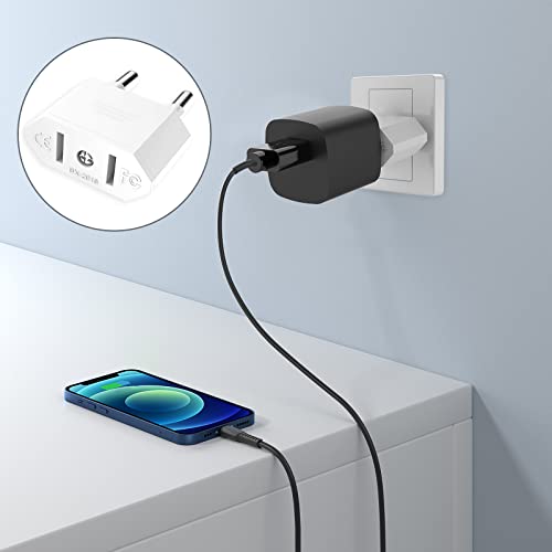 VIEVRE Adapter USA Deutschland Stecker,2 Stück US to EU Adapter,US Adapter EU,USA Adapter Steckdose,EU to US Adapter, EU Stecker Adapter,CE-Zertifizierun,USA Adapter für Geräte mit USA-Netzteil