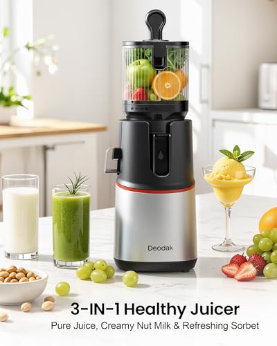 Image of Cold Press Juicer, 3-in-1 Slow Masticating Juicer Machine