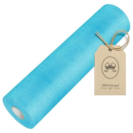 Vlies Tischläufer, 1 Rolle 25 m x 30 cm, Dekostoff | Tischband | Tischdeko Hochzeit, Taufe, Kommunion | Deko Geburtstag (Aqua)