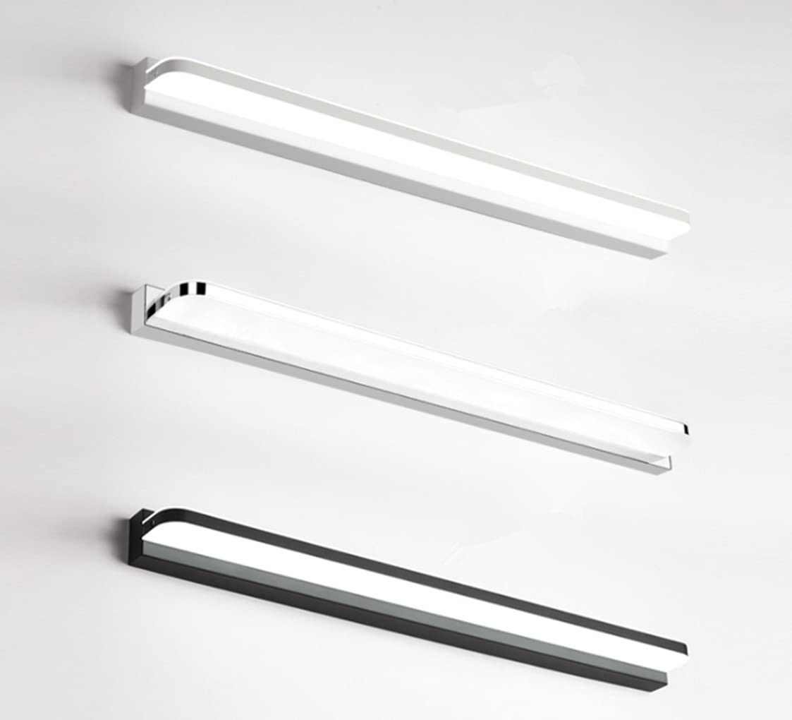 Lampka nocna do szafki LED srebrna, 42 cm, nowoczesne lustro łazienkowe, białe 6000 K, wodoodporna lampa łazienkowa, lampa do makijażu, akrylowa lampa lustrzana, acce