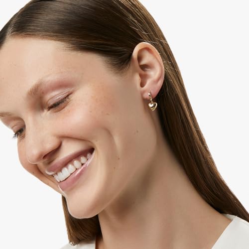 Ana Luisa Puffed Heart Earrings - Heart Charm Huggie Hoops and Earring Stud Styles - Dainty 14K Gold Plated, Silver Rhodium Plated & Mixed Metal Silver & Gold Earrings - Hypoallergenic Water-Resistant4