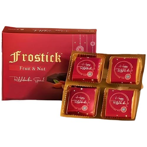Image of Frostick Rakshabandhan Special Rakhi gift for brother, Chocolate Gift Pack - 4 Pcs (Includes Rice & Tilak)
