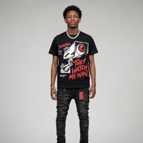 Image of DopeSkill Graphic Tee Streetwear Hip Hop Hypebeast Unisex T-Shirt Sneaker Colour Matching Shirts Rapper Mouth