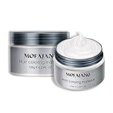 White Hair Dye Wax Color,Temporary Hair Dye Color,Washable Treatment with All Day Hold,Natural Hair Wax for Party, Cosplay, Halloween, Christmas,Daily Use, Date