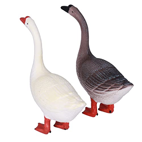 Shanrya Simulations-Tiermodell, langlebige sichere süße geschmacklose Gänse-Ornamente für(Graue Gans + Weiße Gans 2… – Bild 6