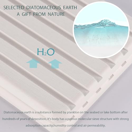 Image of NiuYichee 2 PCS Water Absorbent diatomite Coasters, 7.1 inch x 3.5 inch Water Absorbing Stone Tray for Sink, Stone Drying mat for Kitchen Counter, Stone soap Tray Used for Hand Soaps & toiletries & Plants