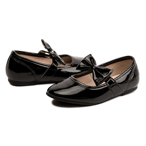 LM Toddler/Little Girls Mary Jane Dress Shoes Bow Ballet Flats for Wedding, Party, School3