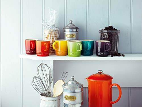 Le Creuset Stoneware Rainbow Espresso Mugs, Set of 6 Colours: Cherry, Volcanic, Teal, Ultra Violet, Soleil, Palm, 91038700470010