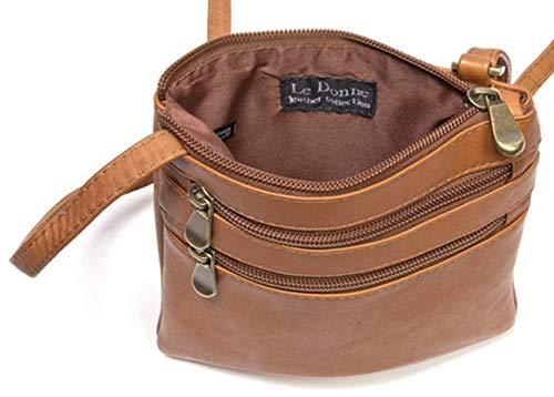 Le Donne Leather Two Zip Small Crossbody Bag Leather Purse Handbag Premium Colombian Leather Shoulder Bag3