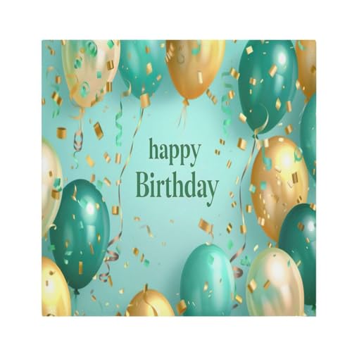 Servilletas de tela de satén cuadradas Happy Birthday, pack 6 miniatura 1