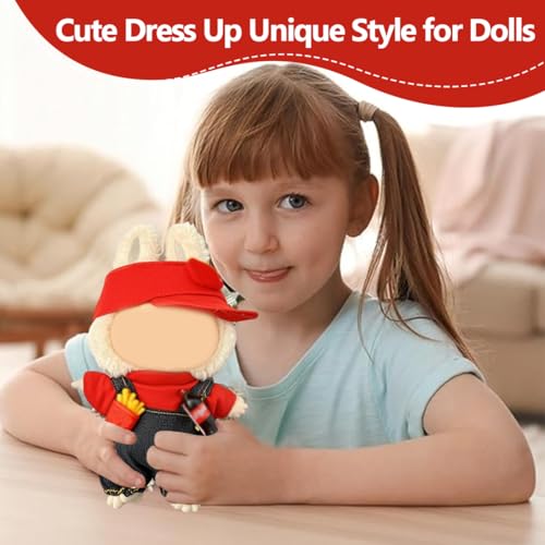 HAZMA 17Cm Plüsch Bekleidung,Ideales Kinder Geschenk,Niedliches Mini Kuscheltier Outfit Mit DIY Pullover Hoodie Bekleidungszubehör, (A) (red)