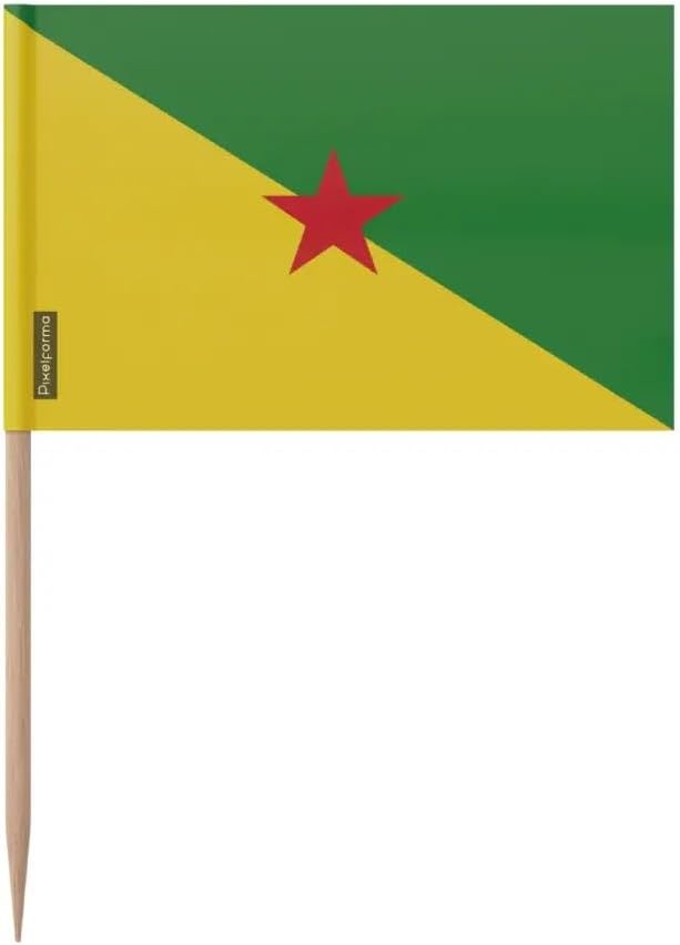 Guyana Flag Toothpicks in Various Sizes 100 Pieces 8 cm