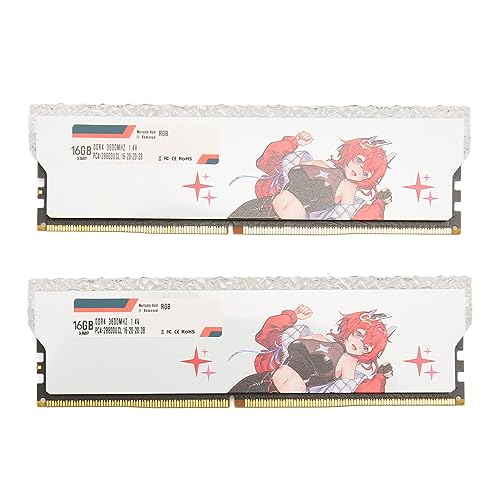 Yctze Ddr4 Ram, 3600 MHz Pc4 28800 Cl16 20 20 38 1,35 V Module de Mémoire de Bureau de Jeu avec Overclocking Xmp2.0, pour Contrôle RVB de Synchronisation Polychrome Mystic Light (32 Go (2x16 Go))