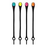 Cordoneras elásticas para calzado de la marca Hickies (Negro/Multicolor) - talla unica