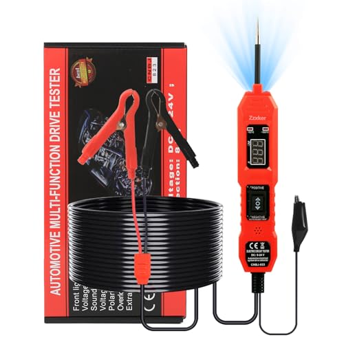 Image of Power Circuit Probe Tester,3.5-36V Circuit Tester Automotive,Car Short Circuit Breake Finder Tool,Electrical Tester for Continuity Testing/Voltage Test/Trailer Light Testing (Red)