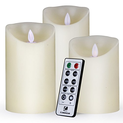 Comenzar flameless Candles， led Candles Set of 3（Battery not Include）