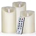 Outdoor Indoor LED Candles Waterproof Battery Operated candles with Remote timer 12-H Flickering Flameless candles set of 3(4"5"6")-Burgundy-Comenzar