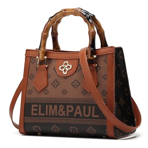 Women Purses and Handbags Top Handle Satchel Shoulder Bags Messenger Small Leather Tote Bag for Ladies Brown