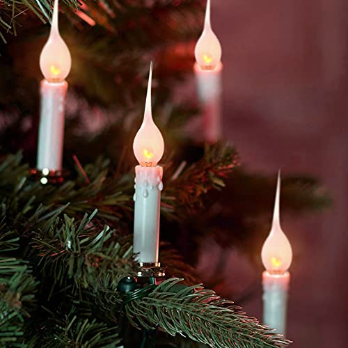 Silicone Dipped Candle Light Bulbs Flicker Flame Candle Replacement Bulbs 1 Watt Country Style Silicone Light Bulbs For Window Candle Lamps Chandeliers, C7/E12 Candelabra Base (12 Pack) #TOP5