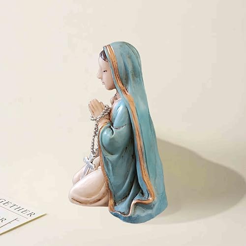 Soporte pequeño Virgen María estatua religiosa azul miniatura 2