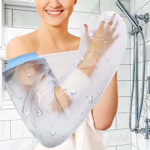 AMSGANK Gipsschutz Wasserdicht Arm, Erwachsene Verbandschutz Duschschutz Hand Wiederverwendbar Gipsarm Duschen Schutzhülle Arm Gips Duschhülle, Armschutz Beim Baden (Langer Arm)