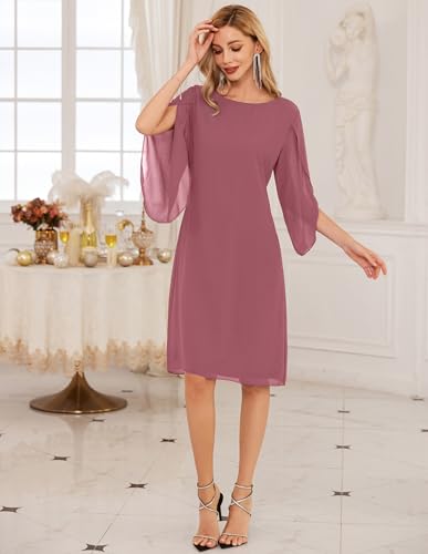 Image of GRACE KARIN Womens Formal Wedding Guest Dress 2026 Chiffon Cocktail Dress Mother of the Bride Dresses Midi Fashion Clothing